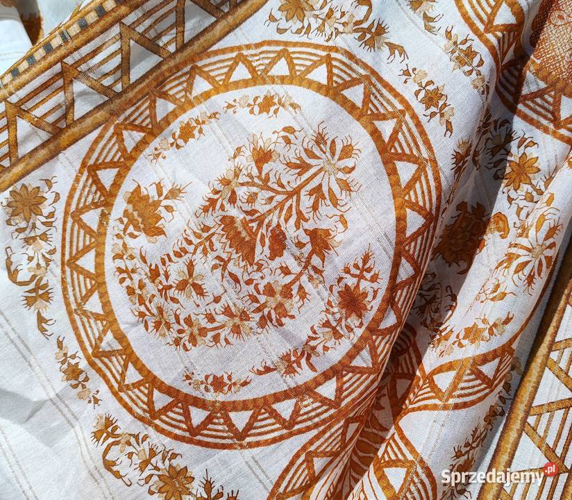 Duża chusta bawełna szal pareo kolor złoty Pozostałe Szczecin sprzedam