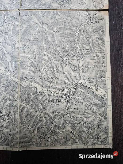 Przedwojenna mapa BartfeldMuszyna 175000 Olsztyn