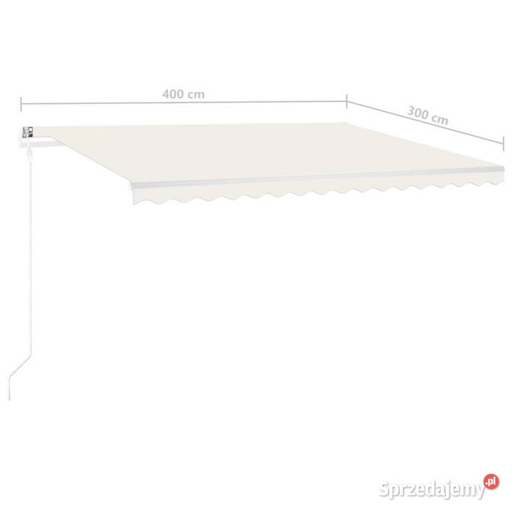 Ręcznie zwijana markiza z LED 4x3 m kremowa sprzedam
