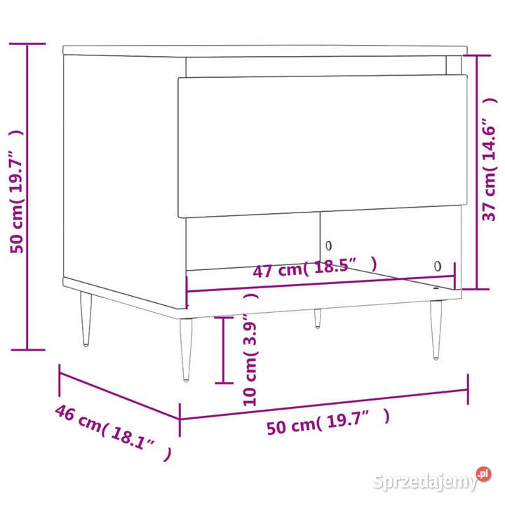 Stolik kawowy biały 50x46x50 materiał Stoły Warszawa