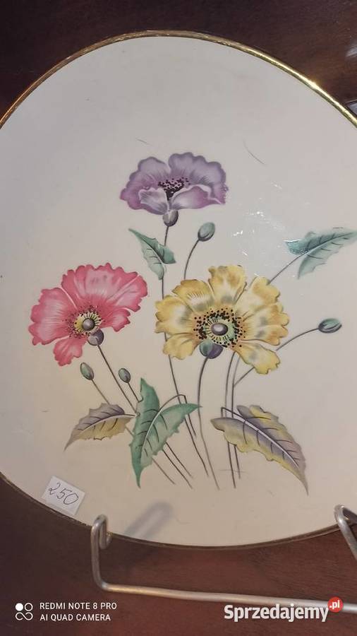 Patera Mitterteich Kolor ecru Z kwiatami Porcelana i szkło Gdańsk