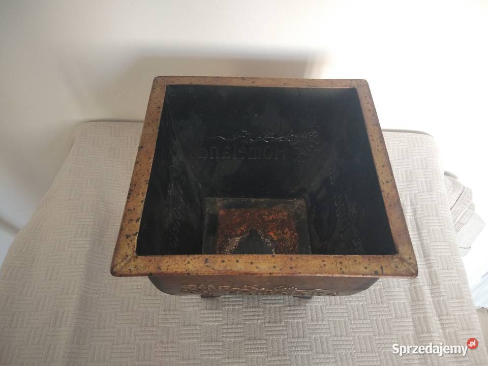 Metalowa ozdobna osłonka doniczka kwadratowa Gdańsk