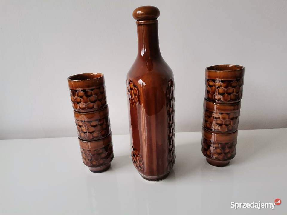 Stara karafka Syrenka kieliszki porcelit śląskie Katowice sprzedam