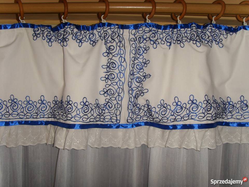 FIRANKA Z FALBANĄ ORYGINALNA HAFT WYSTRÓJ OKNA Wrocław