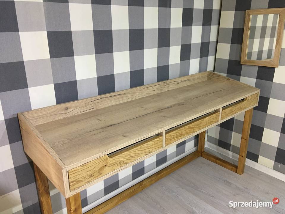 Biurko skandynawskie dąb halifax dąb 160 z ramką 48cm Warszawa
