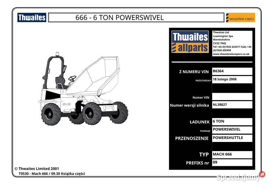 Thwaites 666 6 ton katalog czesci zamiennych Kielce