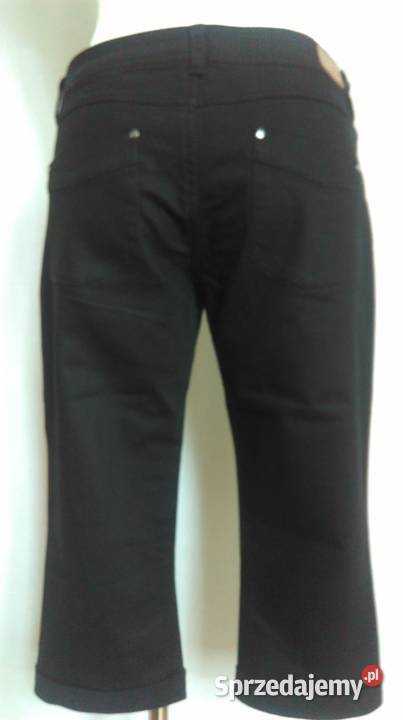 SPODNIE damskie Rybaczki KOLANO czarny jeans r Spodnie podlaskie Białystok