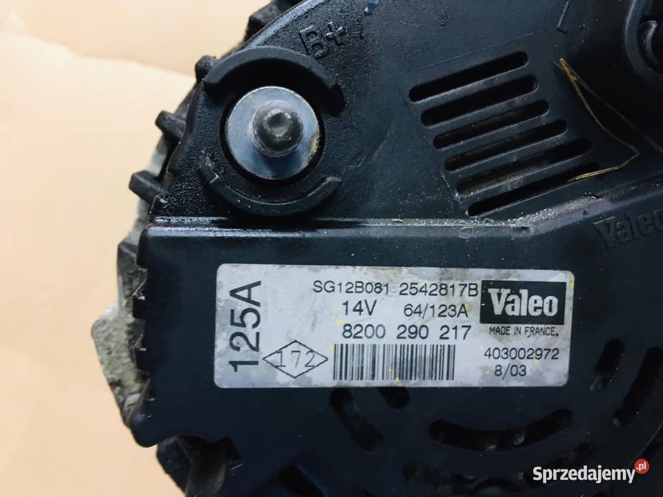 Alternator 19 dCi Nissan primera p12 Renault wyposażenie elektryczne Szczecin