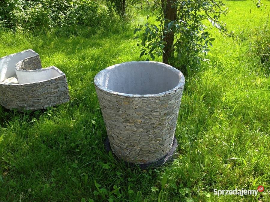 Duża donica z kamienia naturalnego hit Ogród Długołęka-Świerkla