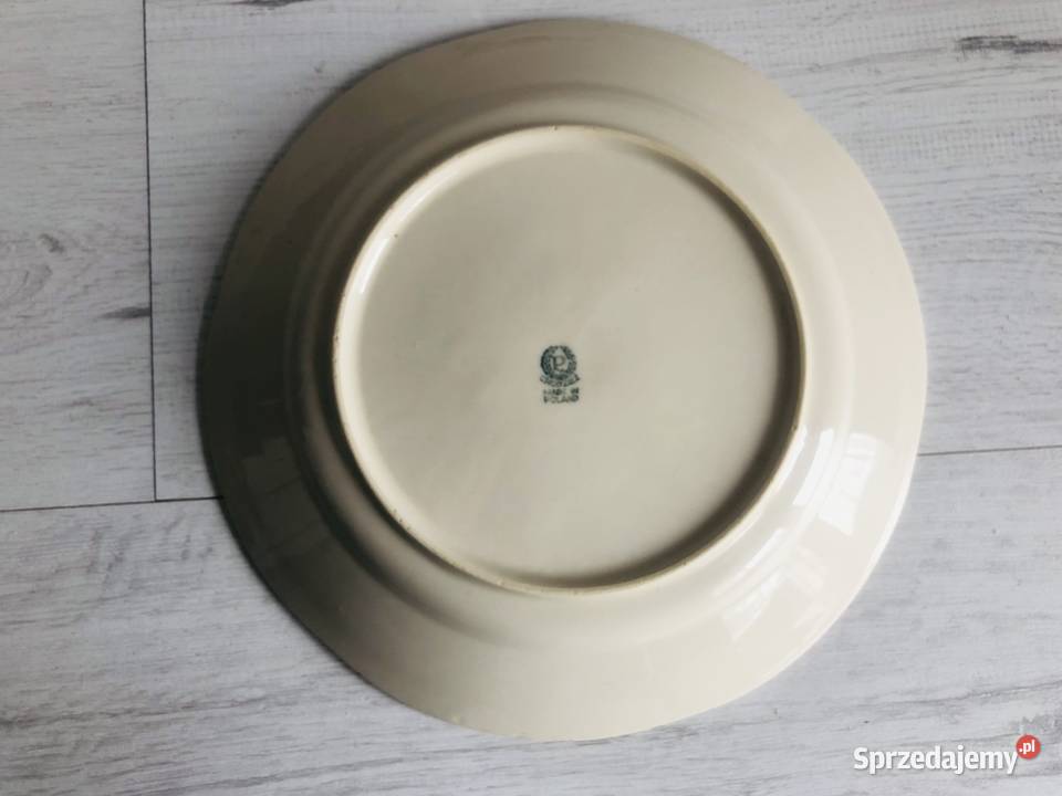 Talerze Chodzież PRL duże brązowe porcelana 3