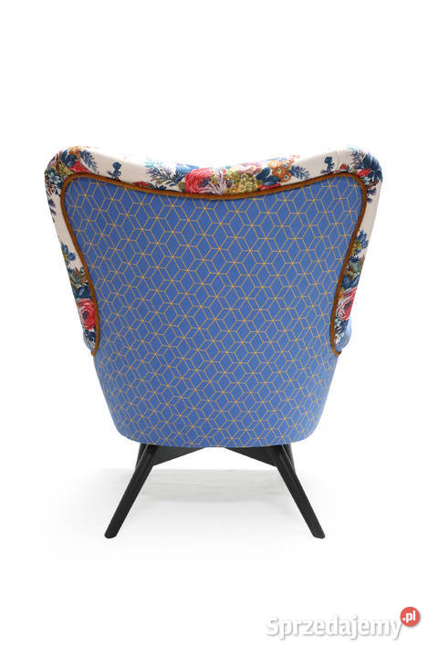 Fotel Patchwork Kolorowy w Kwiaty Dekoracyjny Kazimierz Biskupi
