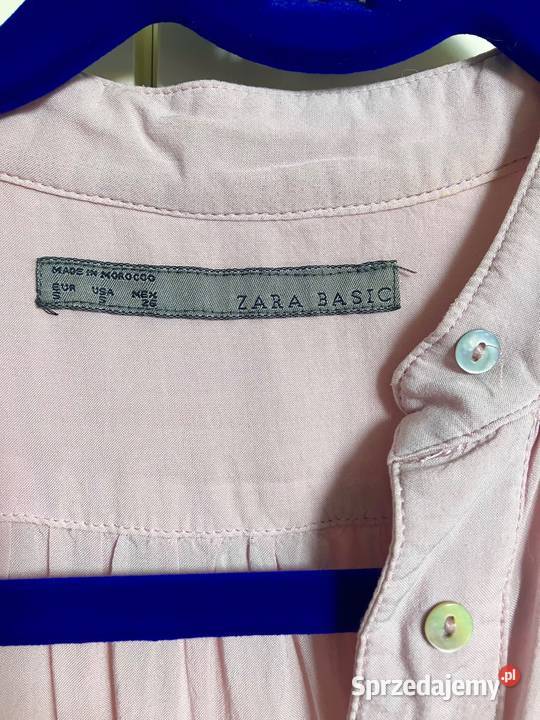 Bluzka z wiskozy Zara Basic pudrowy róż różowa Nisko sprzedam