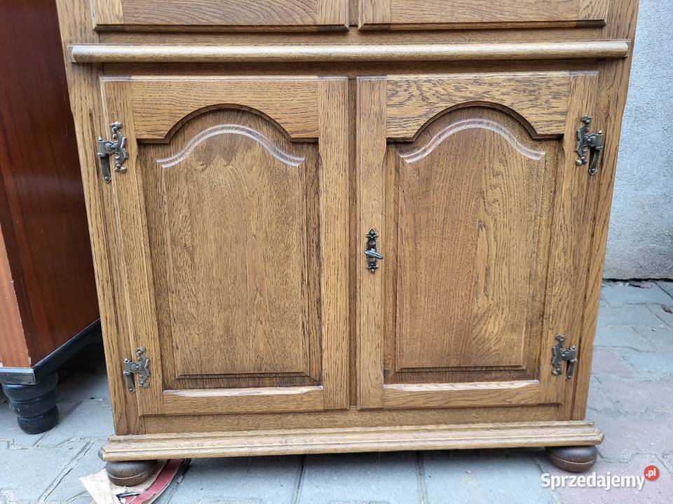 Witryna dębowa narożna gięte wypukłe szyby 58cm kujawsko-pomorskie Sypniewo