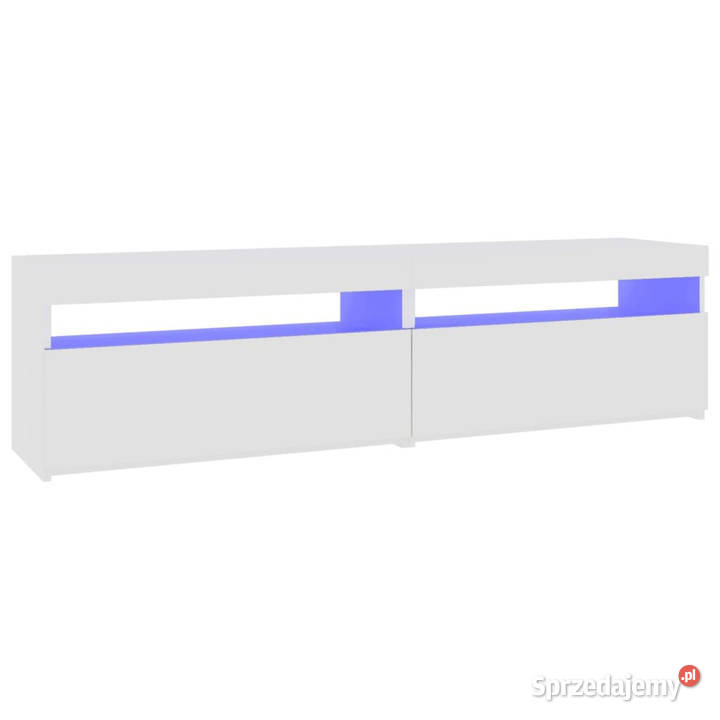 Szafki pod TV z LED 2 białe wysoki połysk Warszawa