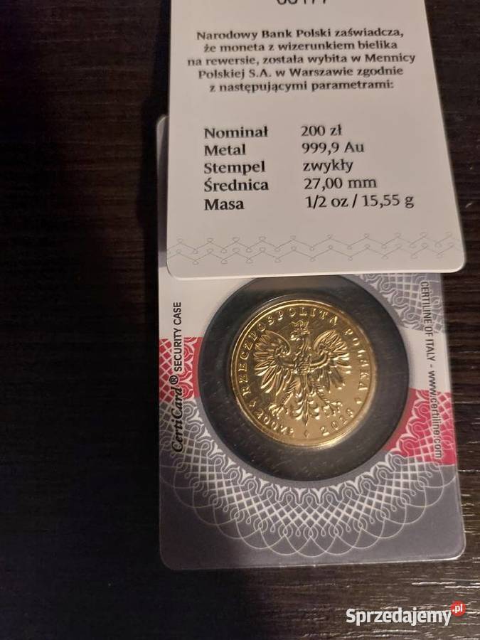 Złota moneta 200 Orzeł Bielik 12 uncji czystego Kraków
