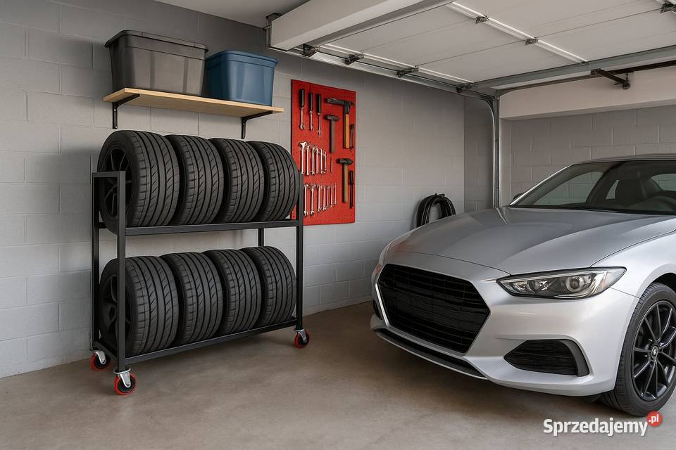 Stojak na koła opony stelaż na kółkach do garażu Jeżowe sprzedam