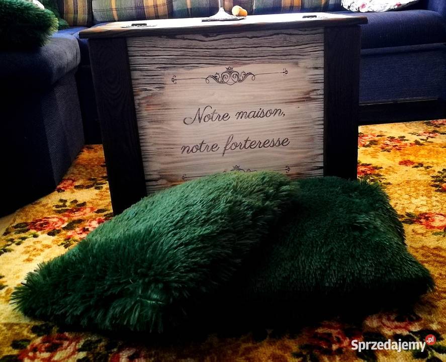 Skrzynia drewniana stolik kawowy opalony z świętokrzyskie Radków