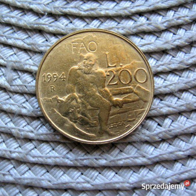 San Marino 200 Lirów 1994r FAO Ładna Kalisz sprzedam