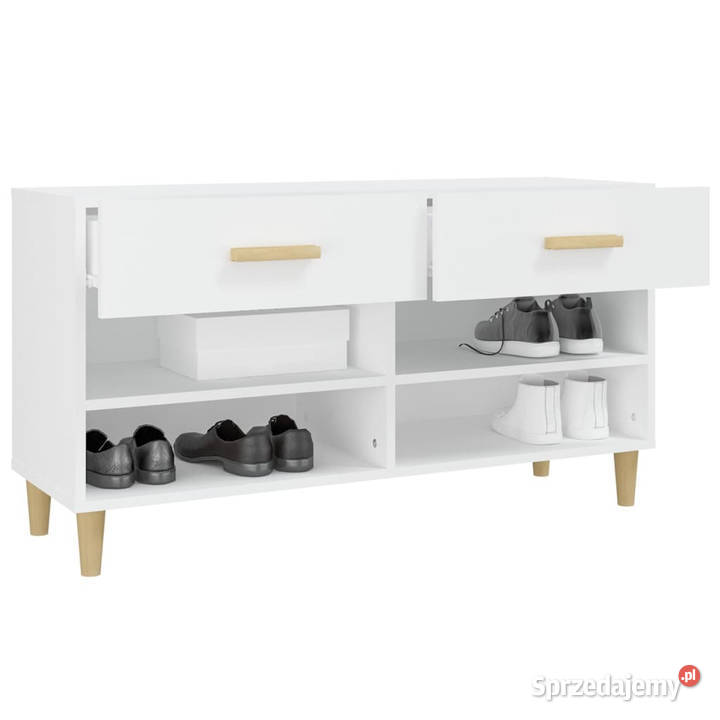 Szafka na buty biała 102x35x55 materiał
