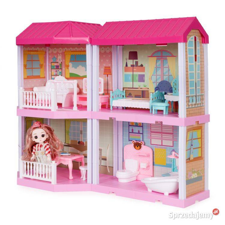 Domek lalek składany Villa mebelki lalka LED Bielsk Podlaski