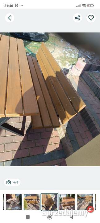 Stół ogrodowy z ławkami Mokrelipie sprzedam