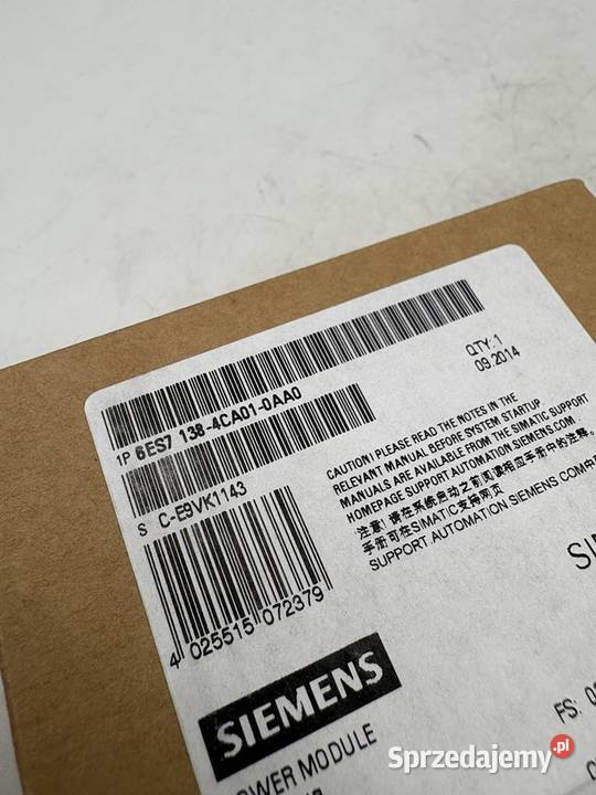 Siemens 6ES7 1384CA010AA0 Power Module mazowieckie sprzedam