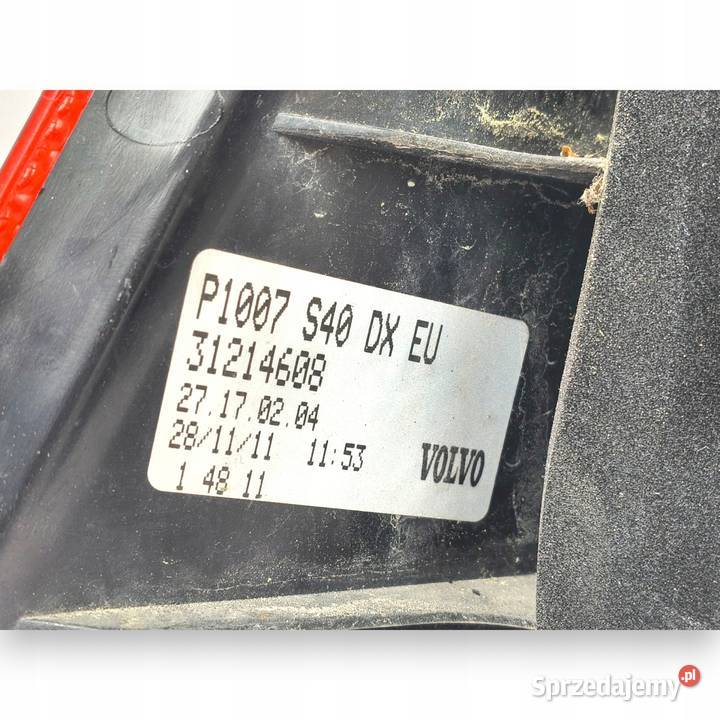LAMPA PRAWA Volvo S40 II LIFT 20072012 tylna Chełm