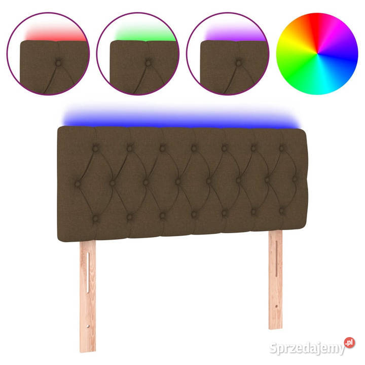 Zagłówek do łóżka z LED ciemnobrązowy 100x7x7888