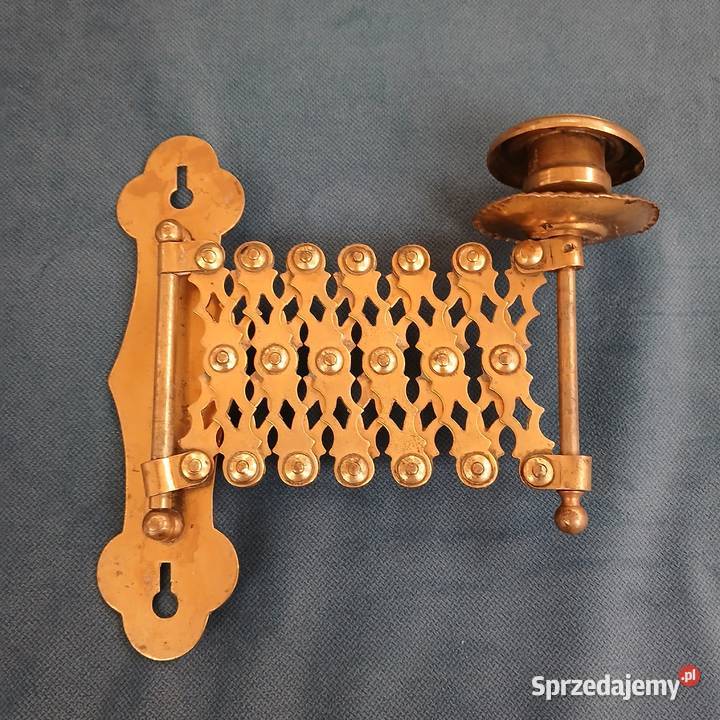 Stary mosiężny świecznik nożycowy mazowieckie Warszawa