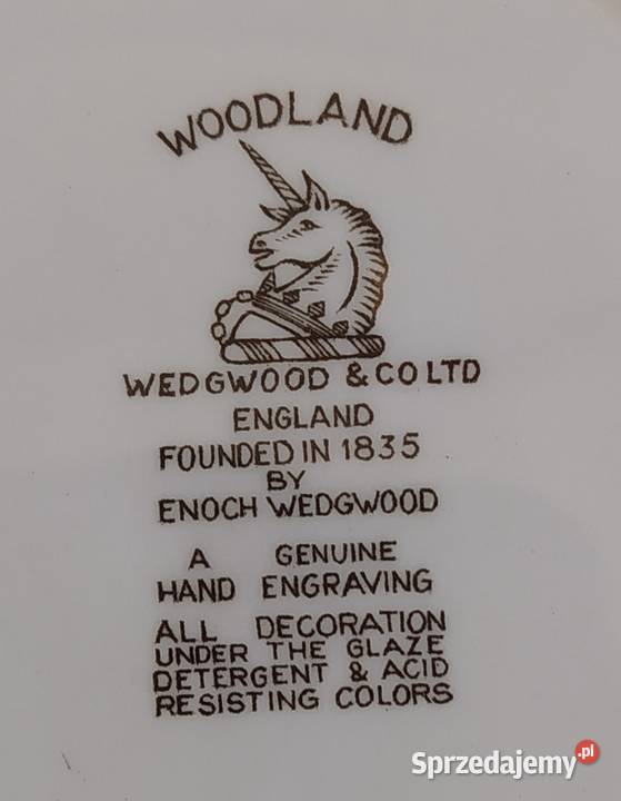 Talerzyki deserowe WOODLAND ENGLAND Porcelana i szkło