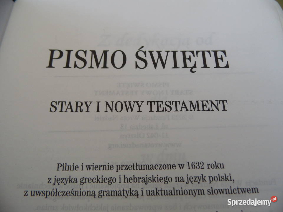Oprawa skórzana Biblia Nowa Prezent Radzewice sprzedam