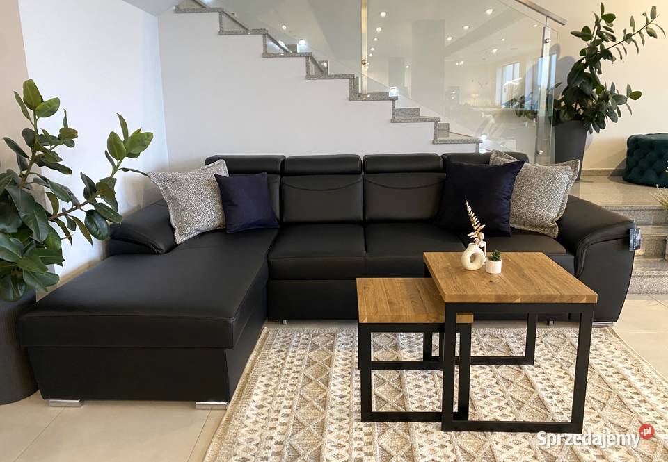 Narożnik Cayenne w skórze naturalnej z funkcją Wrocław