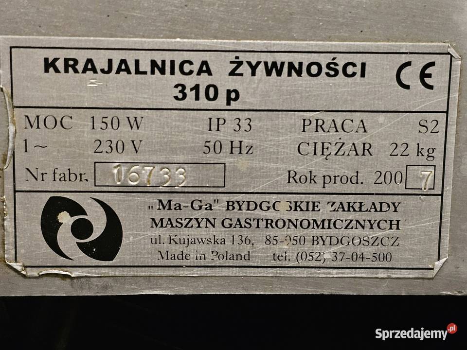 Krajalnica MaGa 310p mazowieckie