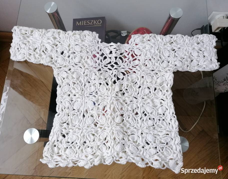 NOWY BIAŁY AŻUROWY KRÓTKI TOP BLUZECZKA SZYDEŁKO łódzkie Łódź