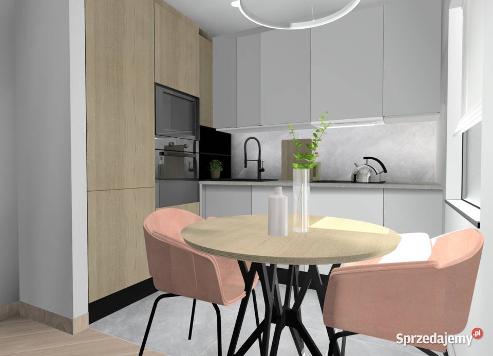 Projektowanie wnętrz 40 m2 Wizualizacje 3D Katowice
