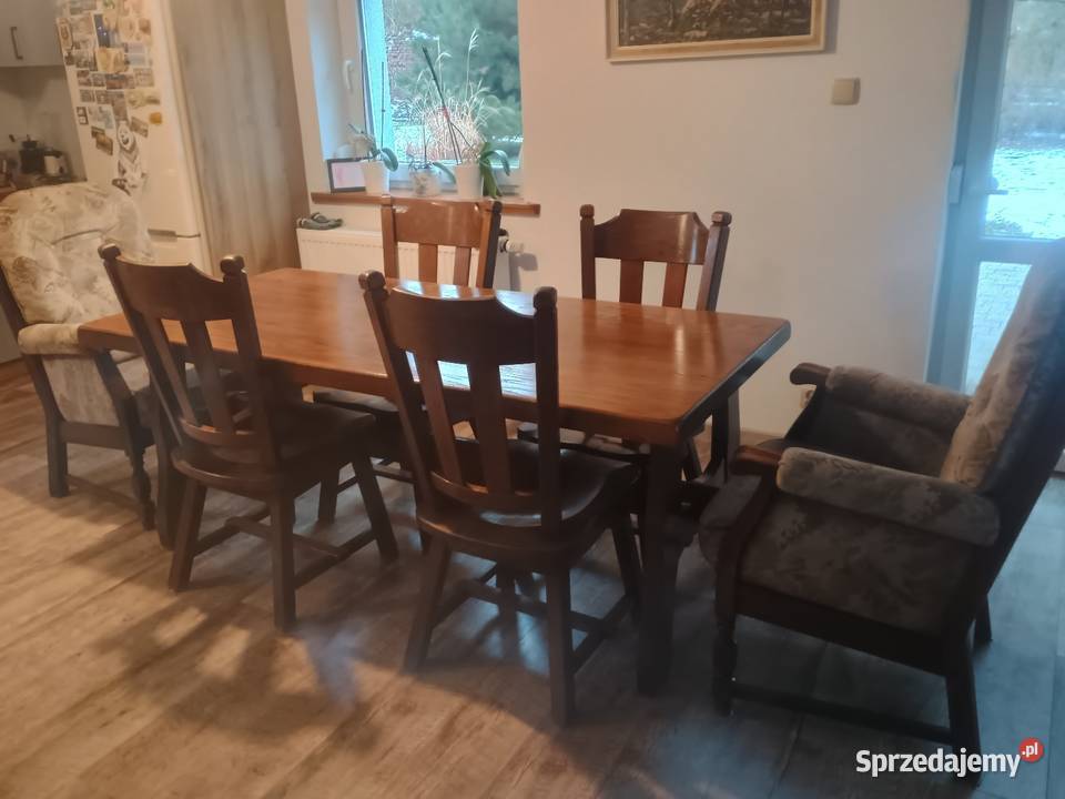 Stół dębowy masywny grubość blatu 60 mm 85cm Stoły Namysłów