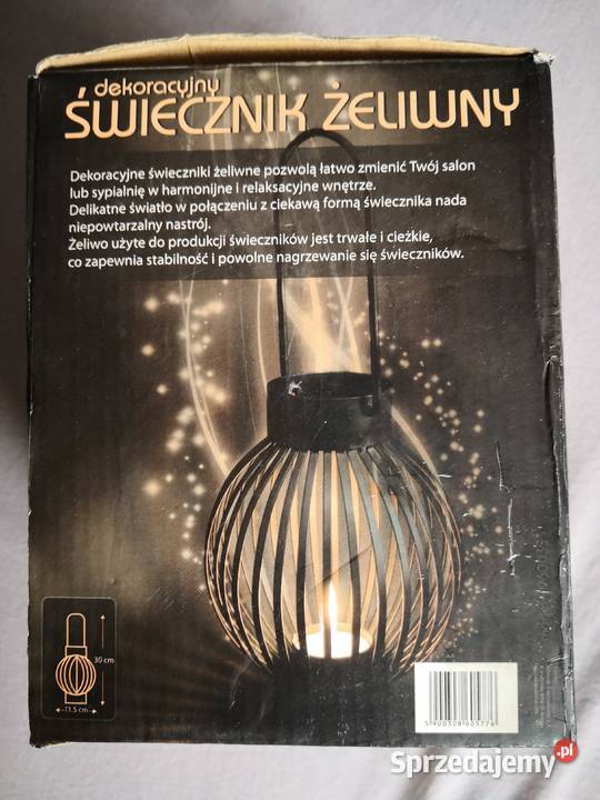 Świecznik dekoracyjny LAMPION żeliwny czarny na czarny Rzeszów