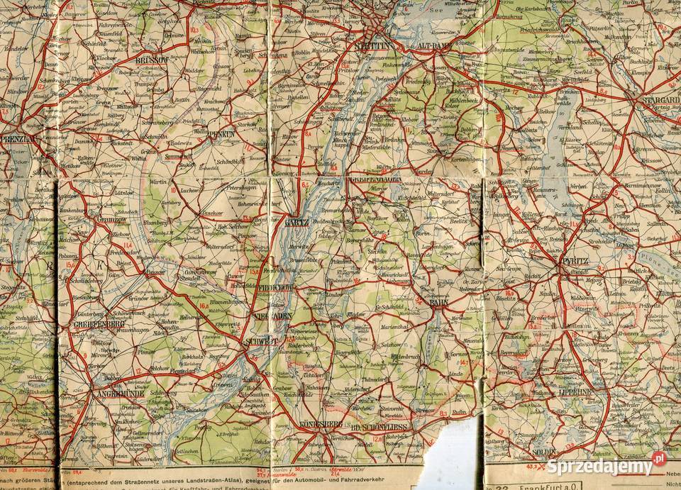 Continental Strasenkarte fur Radund Kraftfahrer Szczecin
