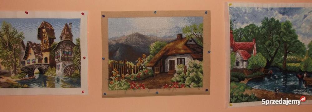 Haft krzyżykowy Pejzaż obraz gobelinowy Piaski