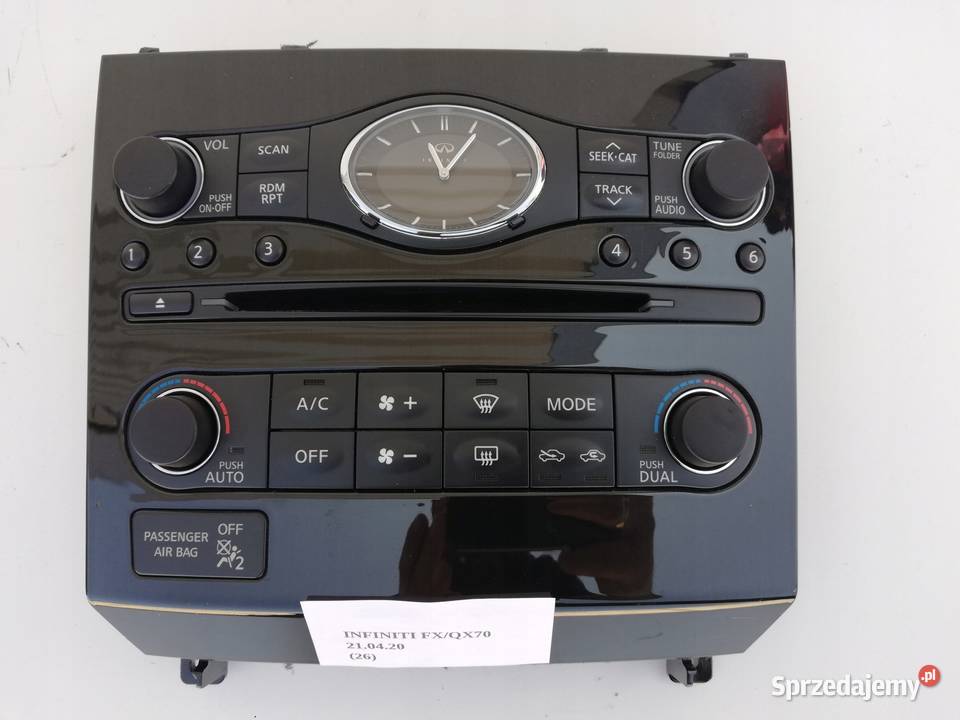 PANEL RADIA KLIMATYZACJI INFINITI QX70 FX35 FX37 panele sterowania, przełączniki Nowy Tomyśl