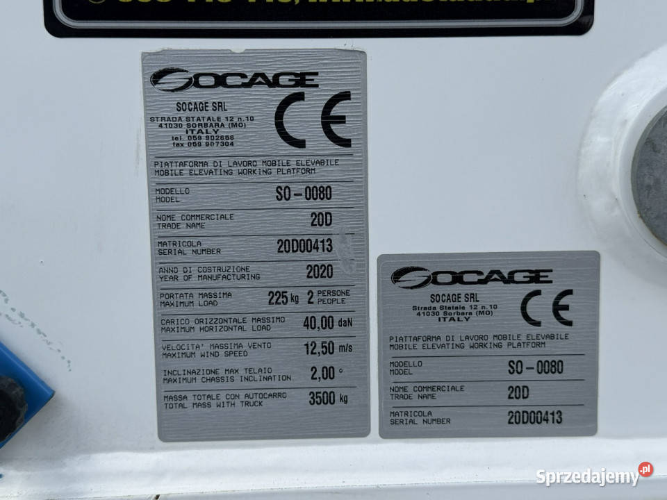 Nissan Cabstar Zwyżka Podnośnik Koszowy SOCAGE Widełki sprzedam