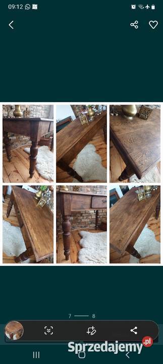 Stary stół antyk przedwojenny retro vintage Gdańsk