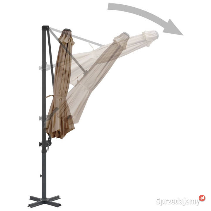 Parasol wiszący z aluminiowym słupkiem 300 taupe