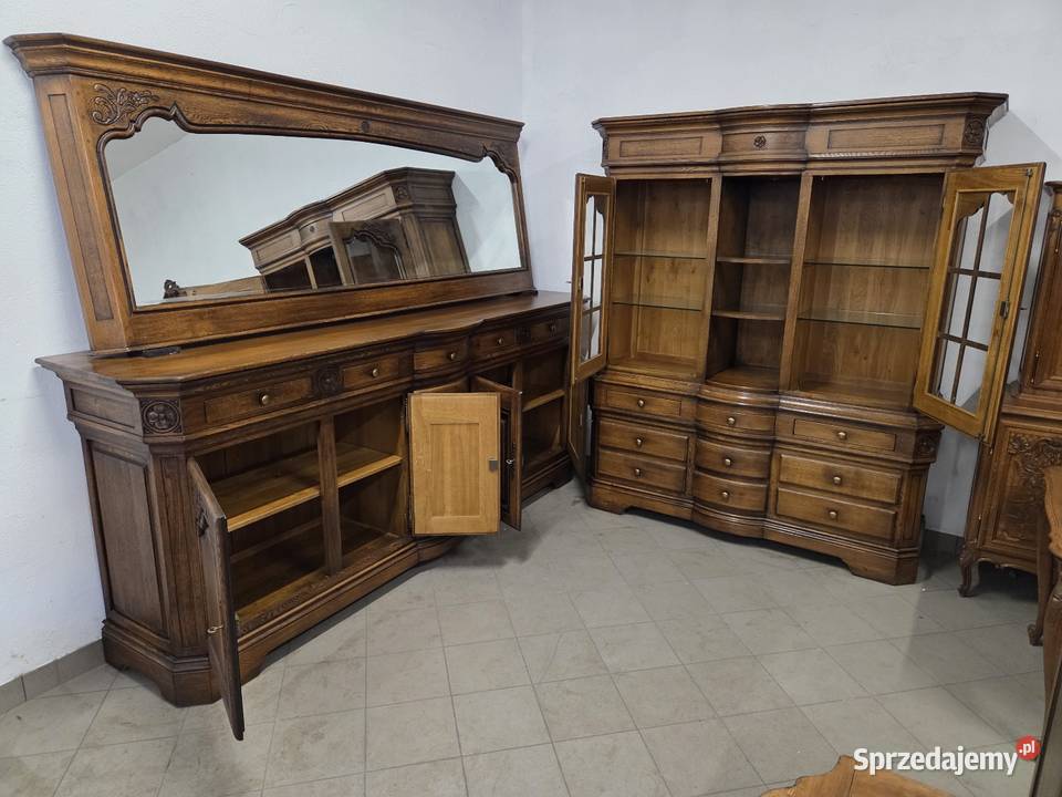 Unikatowa jadalnia 100 dębowa komoda lustro Meble do salonu