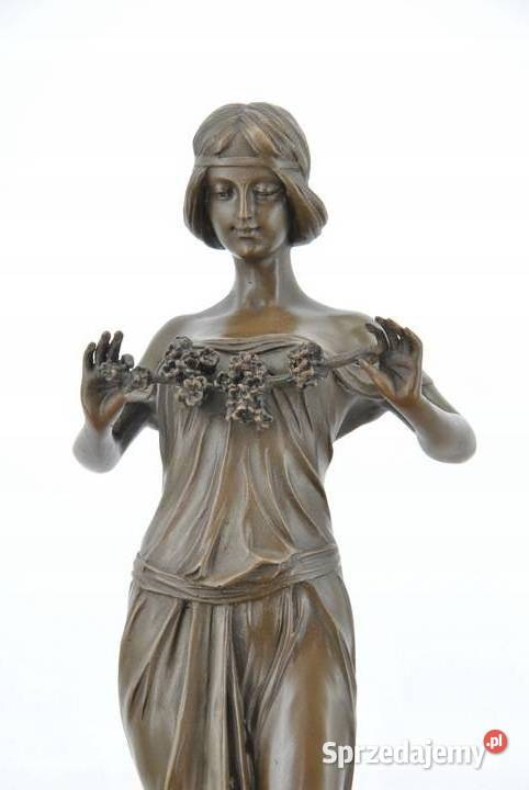 Kobieta z Kwiatami Kwiaty Figura Rzeźba z Brązu Kraków