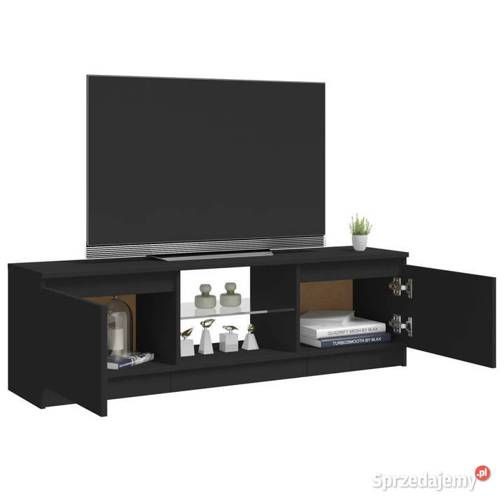 Szafka pod TV z oświetleniem LED czarna 120 x 30 Warszawa