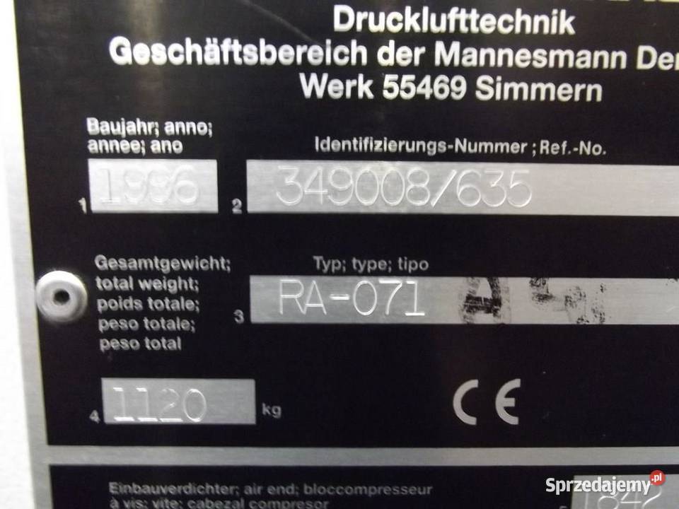 Sprężarka śrkompresor CompAir RA07137KWS002614 Produkcja Wilków
