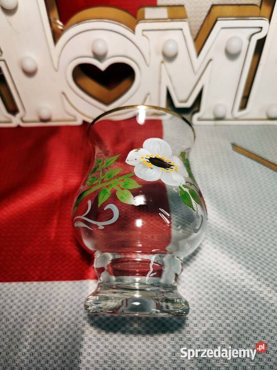SZKLANKA vintage ręcznie malowana ze złotym dolnośląskie Wrocław