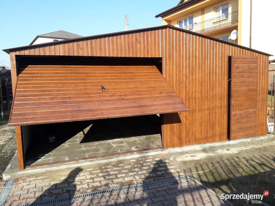 Garaż Blaszany 6x5m Dwie Bramy Uchylne Ciemny warmińsko-mazurskie Barczewo