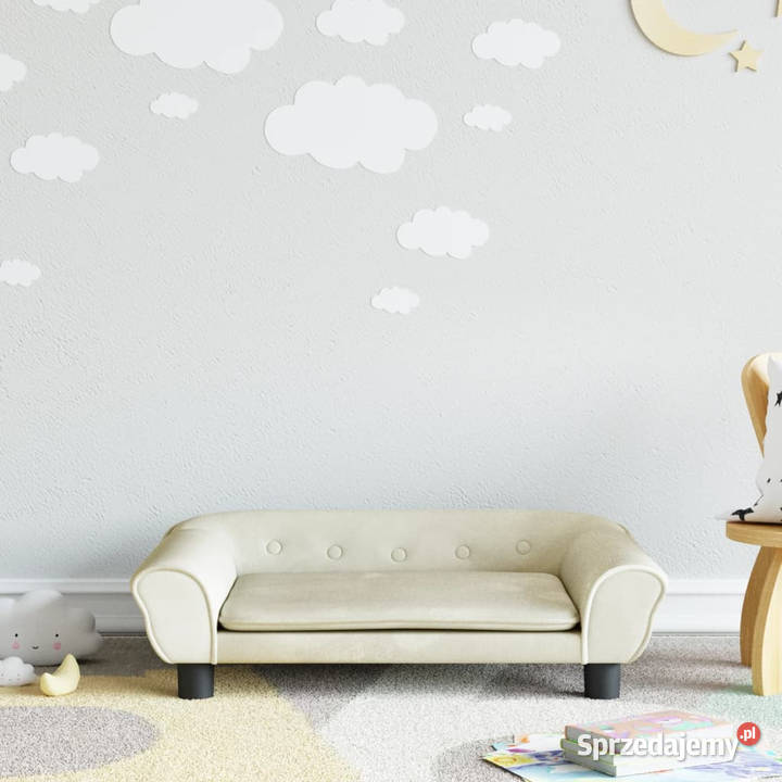 Sofa dzieci kremowa 70x45x26 aksamit WM3196406 Warszawa